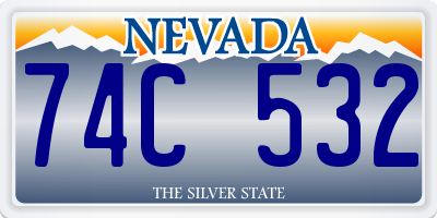 NV license plate 74C532