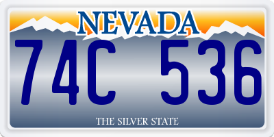 NV license plate 74C536