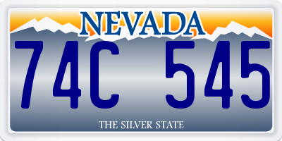 NV license plate 74C545