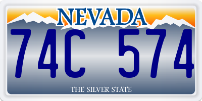 NV license plate 74C574