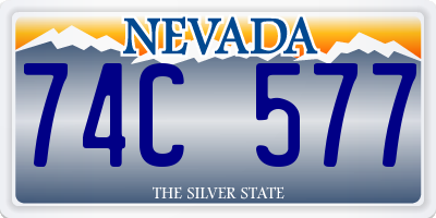NV license plate 74C577