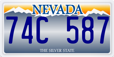 NV license plate 74C587