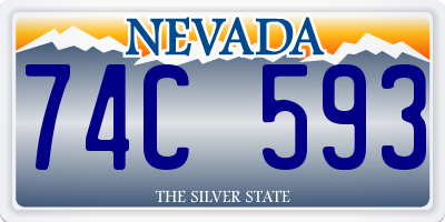 NV license plate 74C593