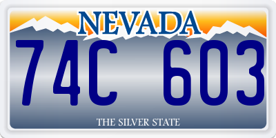 NV license plate 74C603