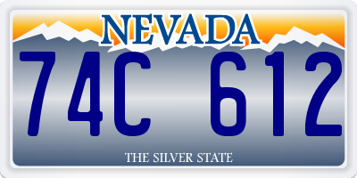 NV license plate 74C612