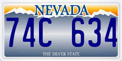 NV license plate 74C634