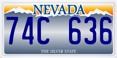 NV license plate 74C636