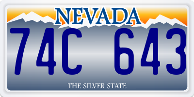 NV license plate 74C643