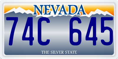 NV license plate 74C645