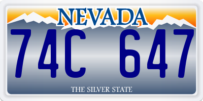 NV license plate 74C647