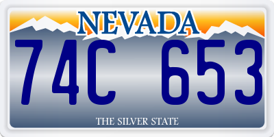 NV license plate 74C653