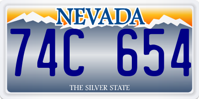 NV license plate 74C654
