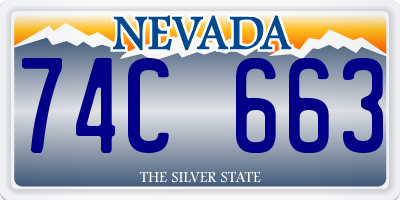 NV license plate 74C663