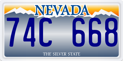 NV license plate 74C668