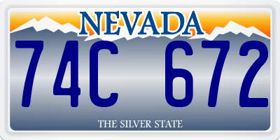 NV license plate 74C672