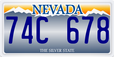 NV license plate 74C678