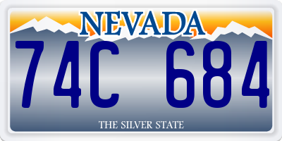 NV license plate 74C684