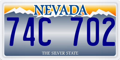 NV license plate 74C702