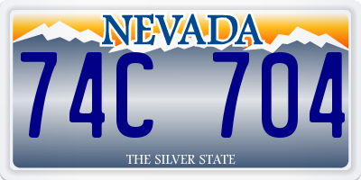 NV license plate 74C704