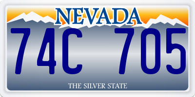 NV license plate 74C705
