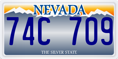 NV license plate 74C709