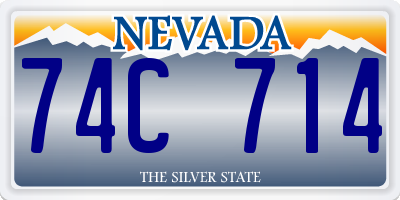 NV license plate 74C714