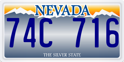 NV license plate 74C716
