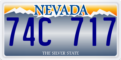 NV license plate 74C717