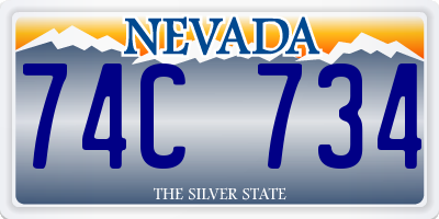 NV license plate 74C734