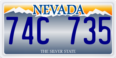 NV license plate 74C735