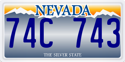 NV license plate 74C743