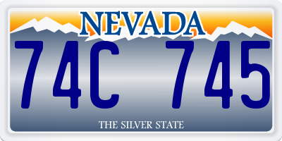 NV license plate 74C745