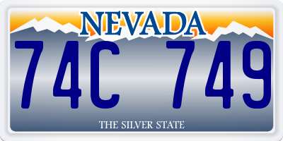 NV license plate 74C749