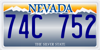 NV license plate 74C752