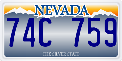 NV license plate 74C759