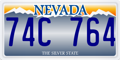 NV license plate 74C764