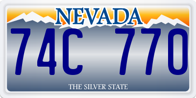 NV license plate 74C770