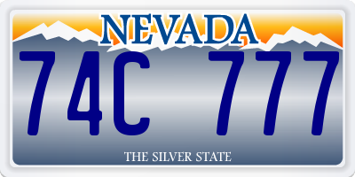 NV license plate 74C777