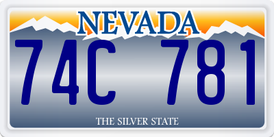 NV license plate 74C781
