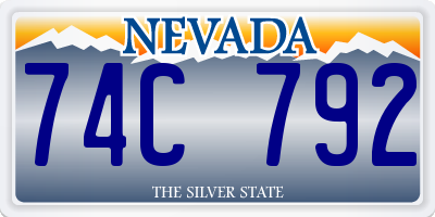NV license plate 74C792
