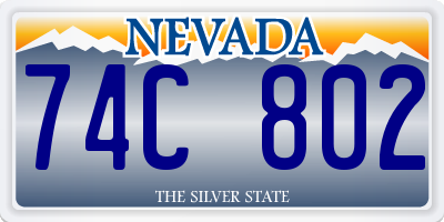 NV license plate 74C802