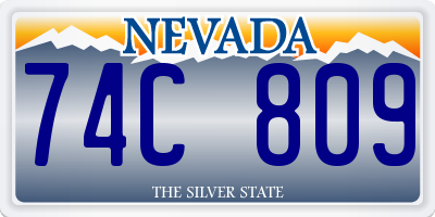 NV license plate 74C809