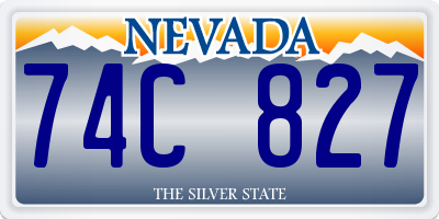 NV license plate 74C827