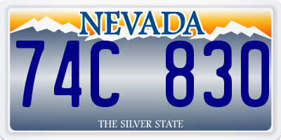 NV license plate 74C830