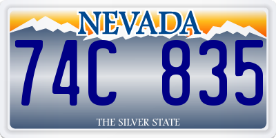NV license plate 74C835