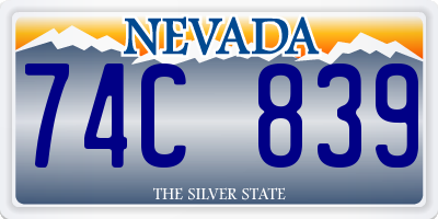NV license plate 74C839