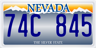 NV license plate 74C845