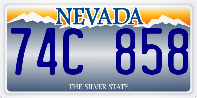 NV license plate 74C858