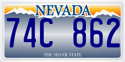 NV license plate 74C862