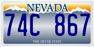 NV license plate 74C867